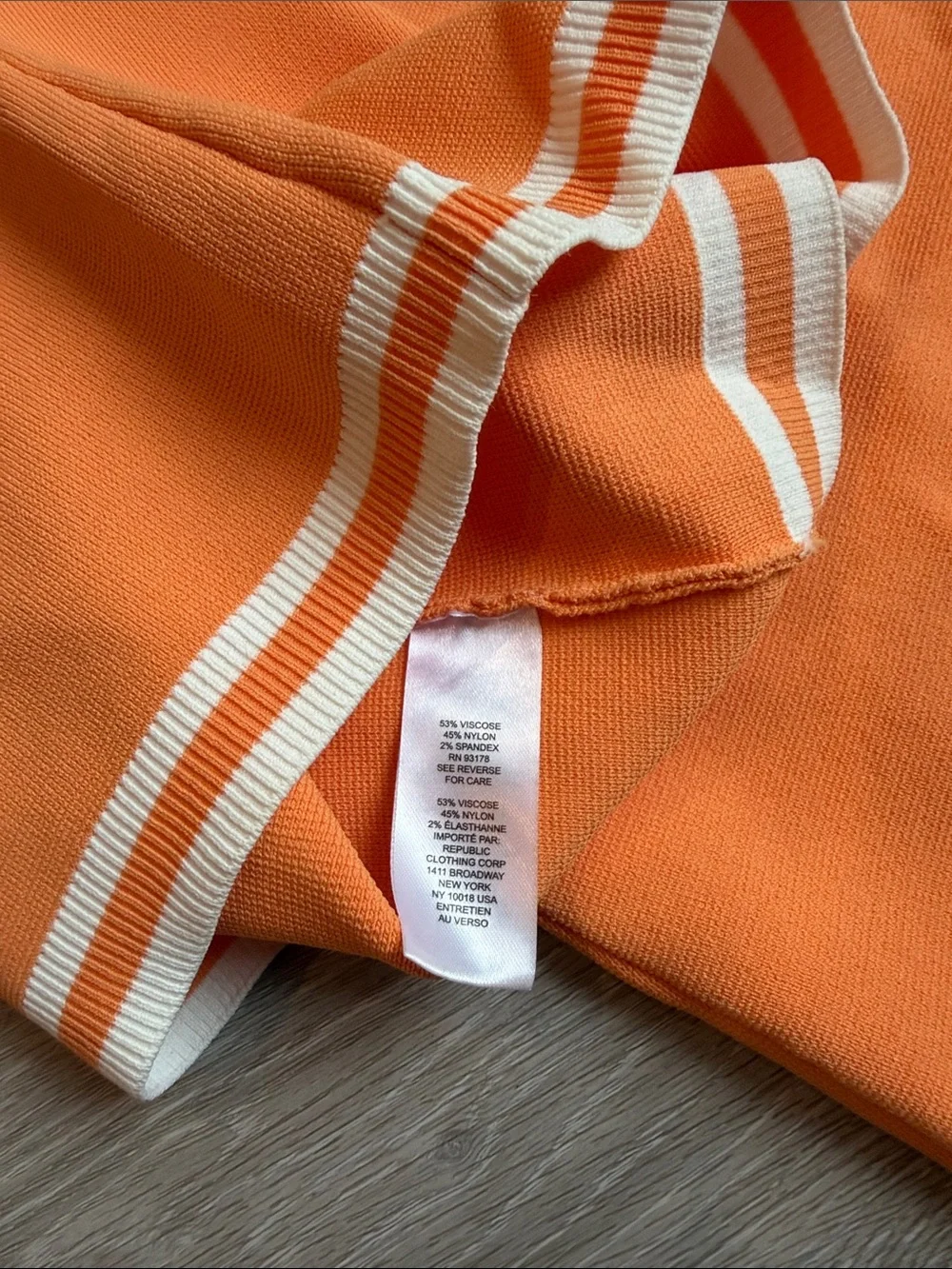 House of Harlow 1960 Orange Crop Top & Mini Skirt Set with White Trim size small